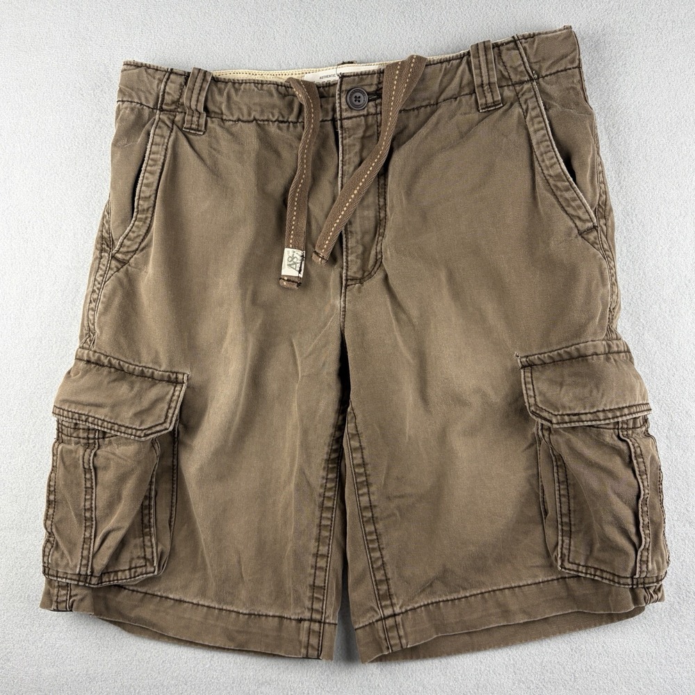 Aeropostale Cargo Shorts Brown Men's 33 Drawstring Utility Pockets